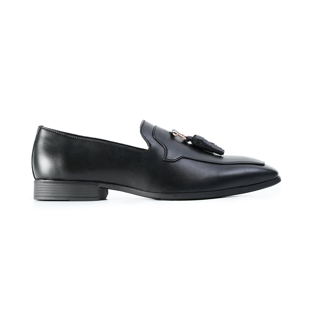 Monkstory Tassel Loafers with Rose-Gold Bit – Black