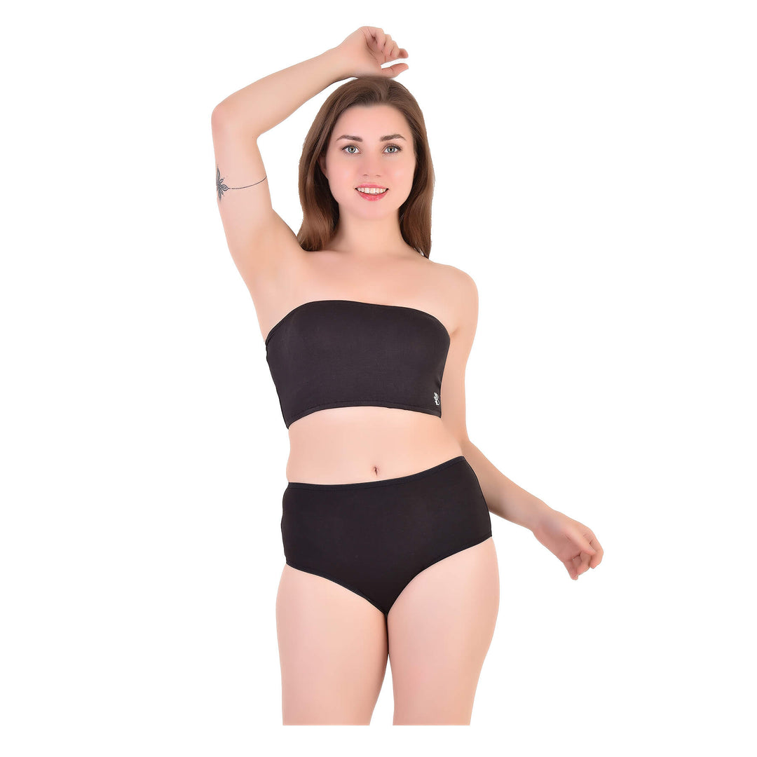 Bamboo Fabric Tube Top | Black Bustier Bra