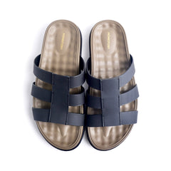 Monkstory Atelier 1920 Triple Strap Slide Sandals – Midnight Black