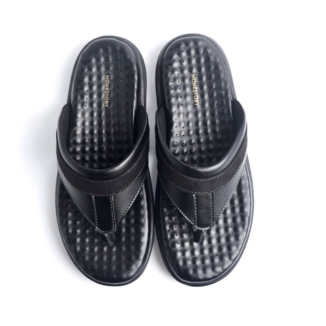 Monkstory Atelier 1975 Comfort Thong Sandals – Midnight Black