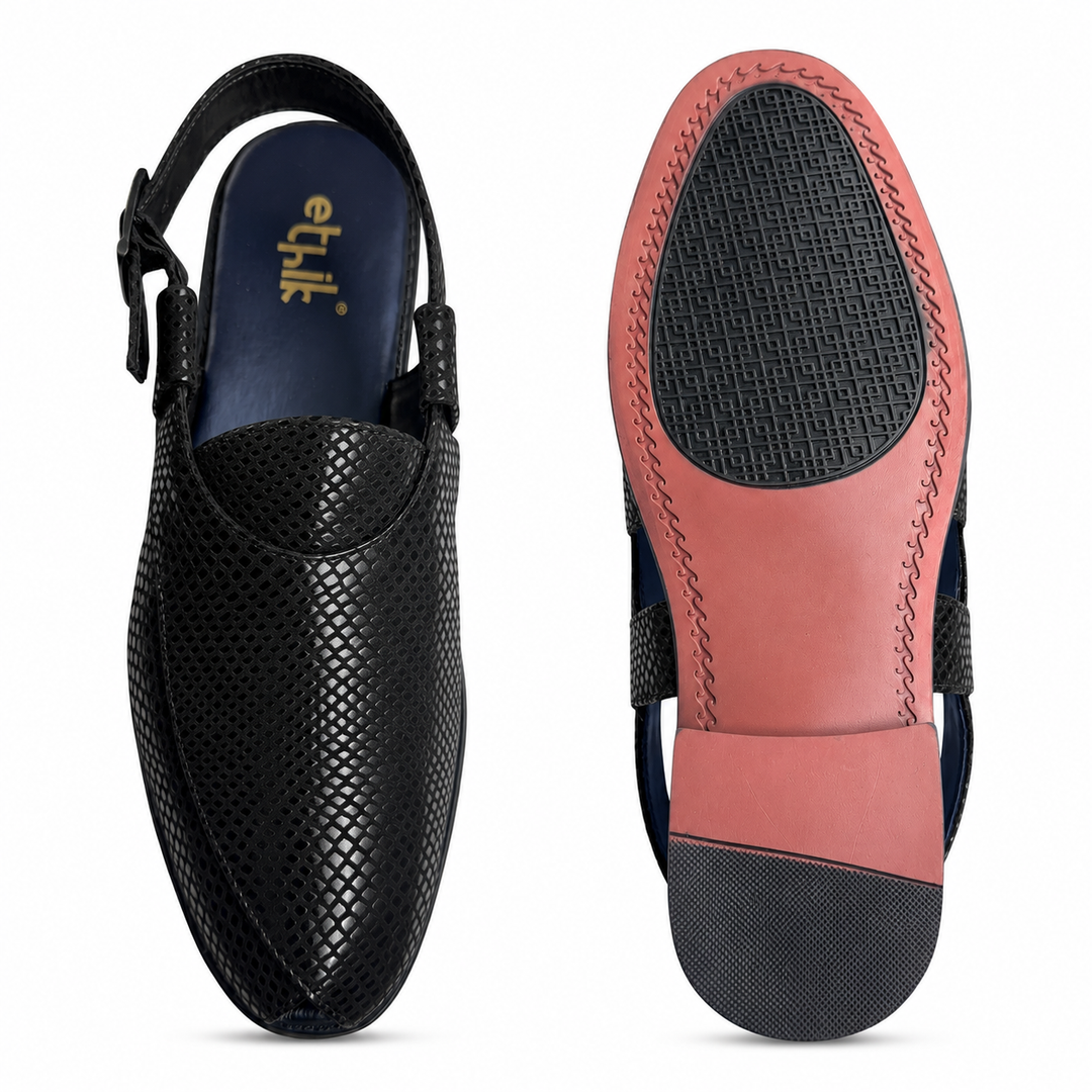 Jashn Black Peshawari Sandal