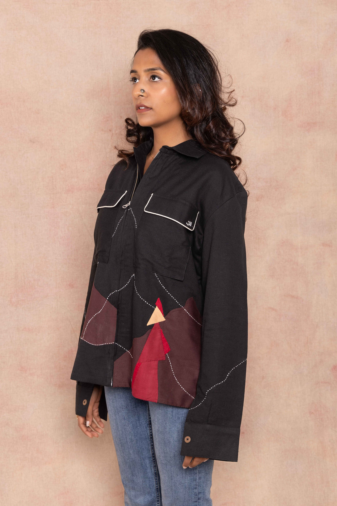 Black Jacket Handwork left side details