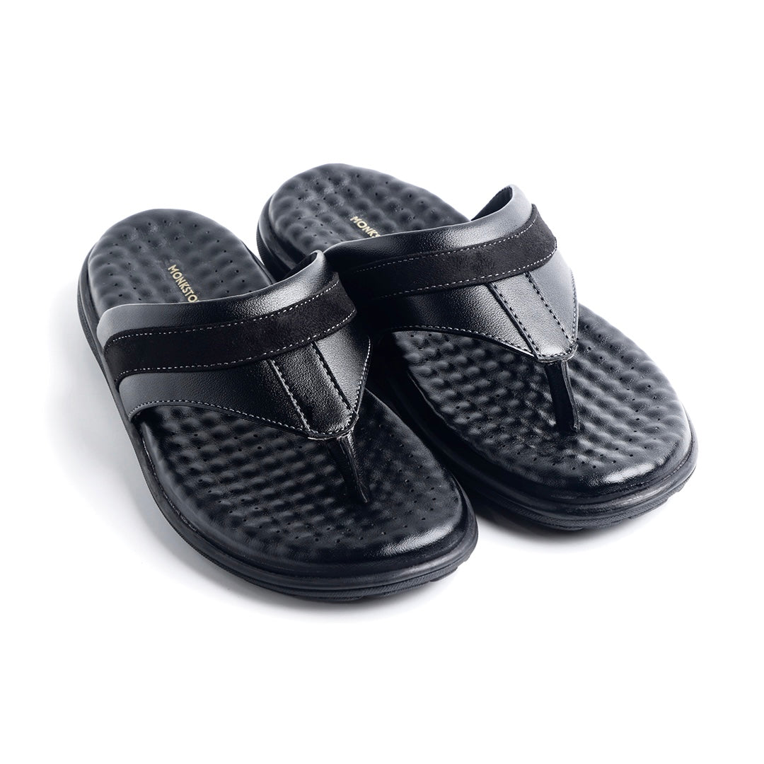 Monkstory Atelier 1975 Comfort Thong Sandals – Midnight Black