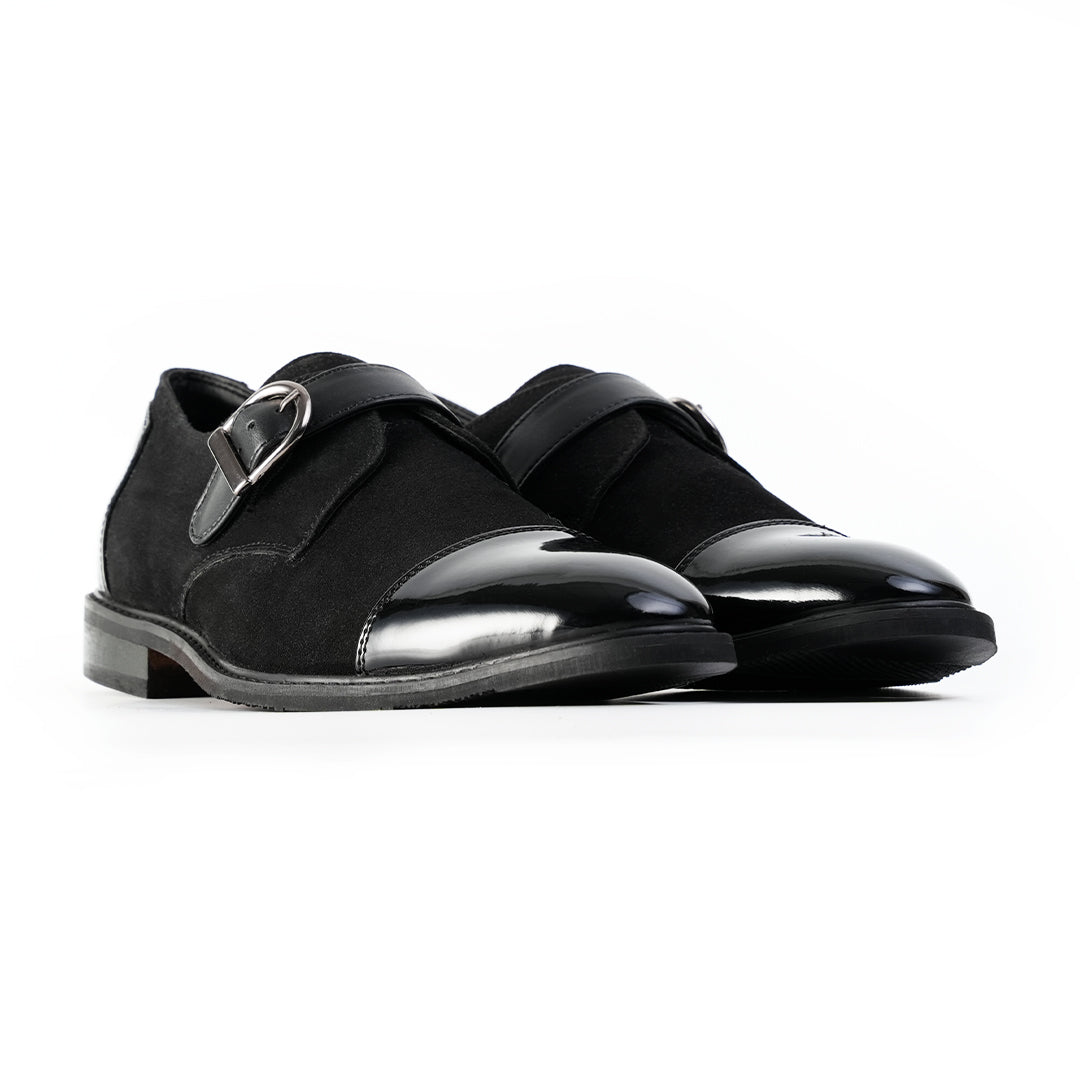 Monkstory Tuxedo Monkstrap Slip-Ons – Black