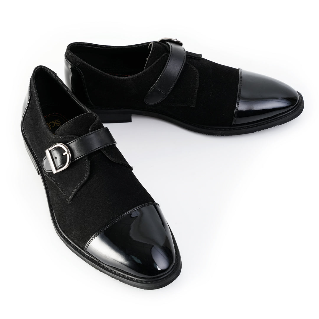 Monkstory Tuxedo Monkstrap Slip-Ons – Black