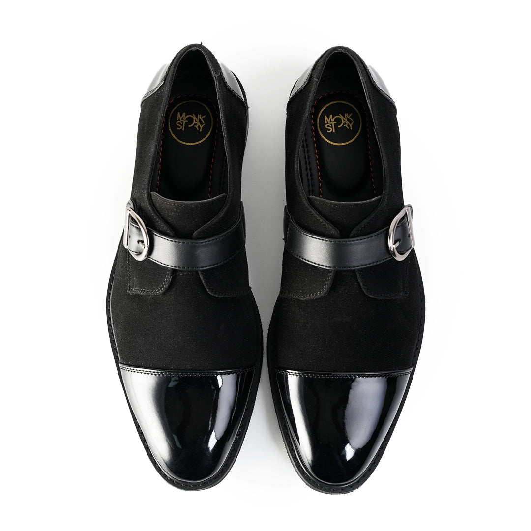 Monkstory Tuxedo Monkstrap Slip-Ons – Black