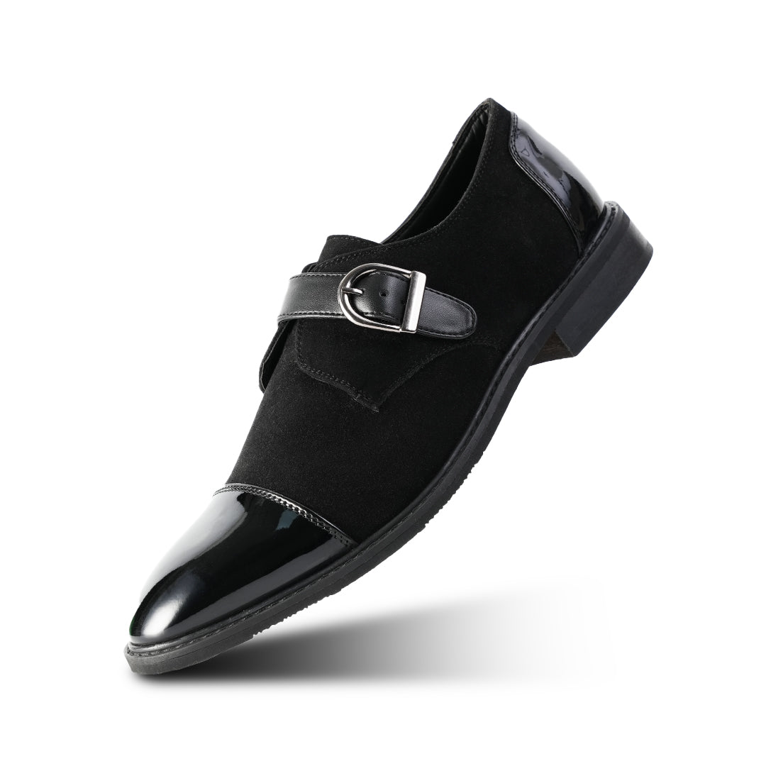 Monkstory Tuxedo Monkstrap Slip-Ons – Black