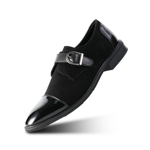 Monkstory Tuxedo Monkstrap Slip-Ons – Black