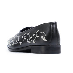 Monkstory Regal Floral Zardosi Mojari – Black