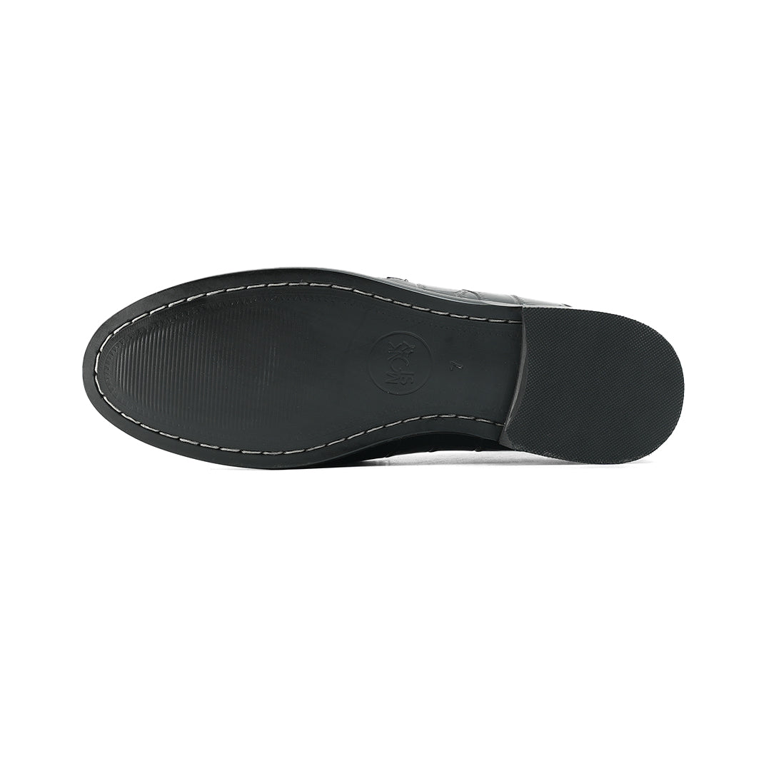 Monkstory Eclecta Croco Side Hook Slip Ons - Black