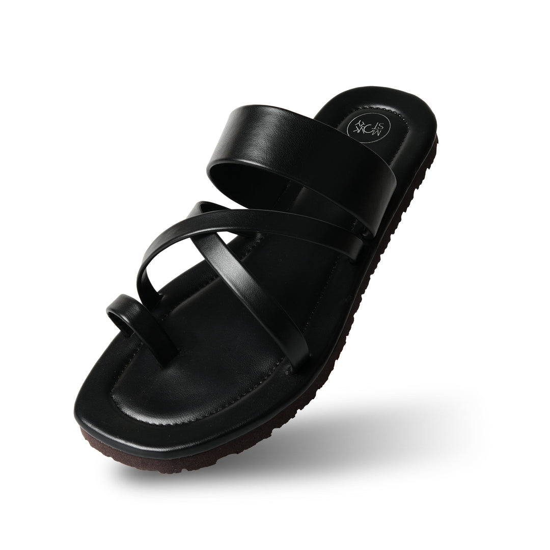 Monkstory Strappy Sandals - Vintage Black