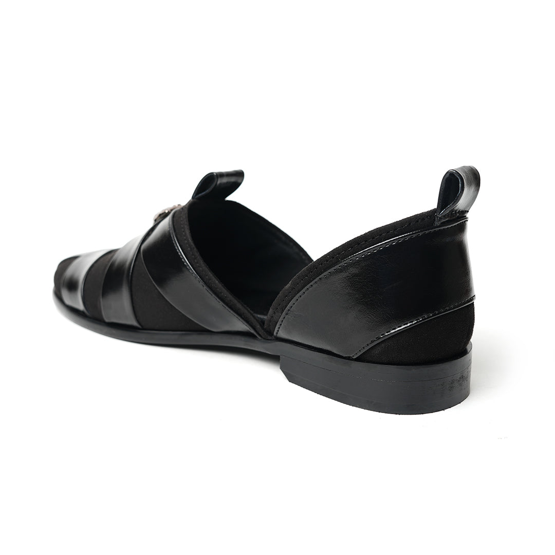 Monkstory Criss Cross Slip-On Sandal - Black