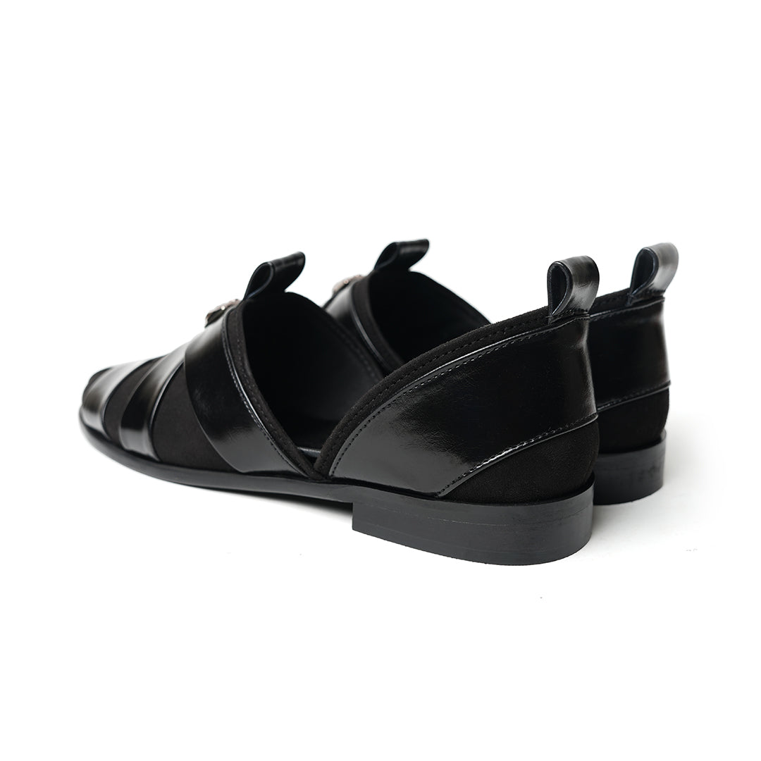 Monkstory Criss Cross Slip-On Sandal - Black