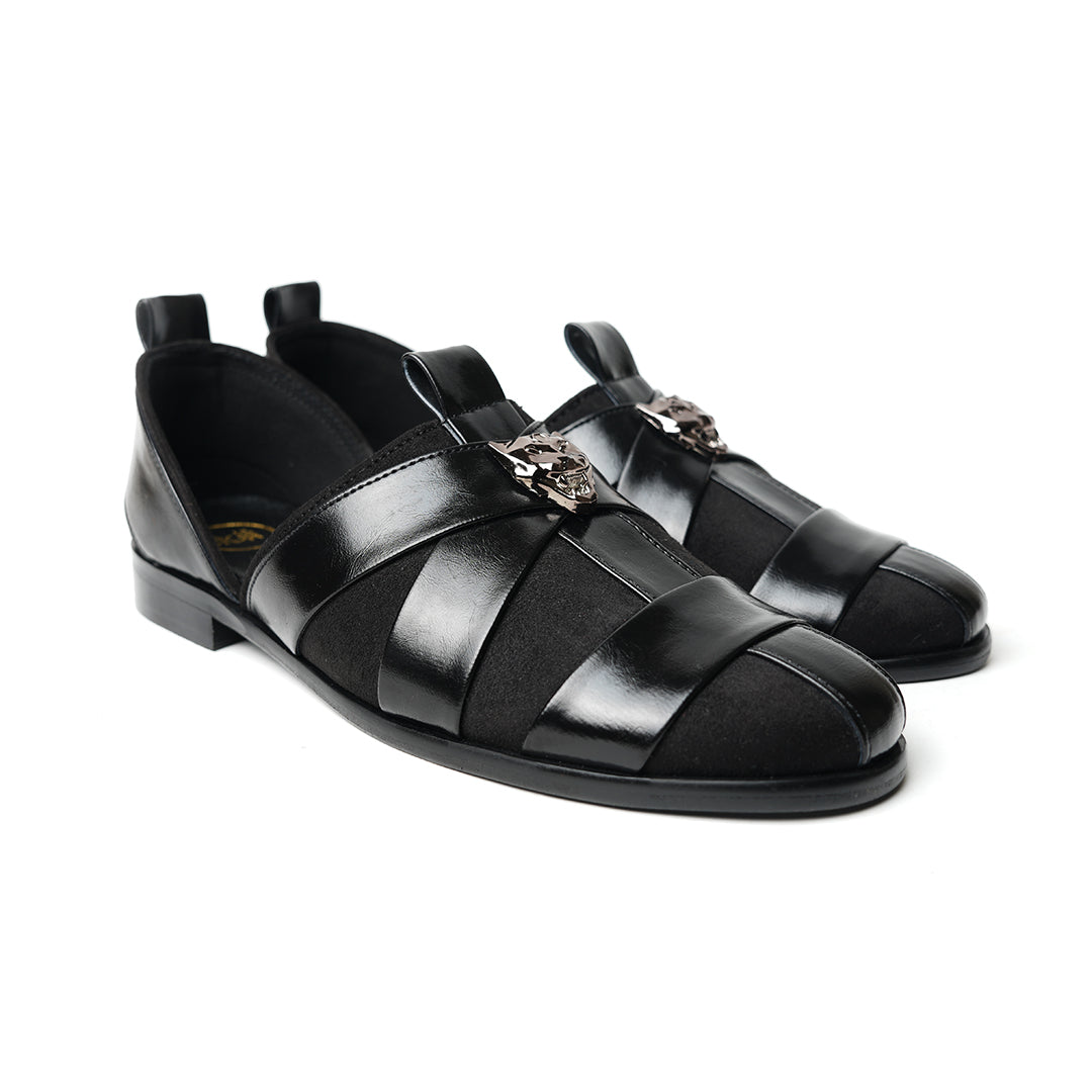 Monkstory Criss Cross Slip-On Sandal - Black