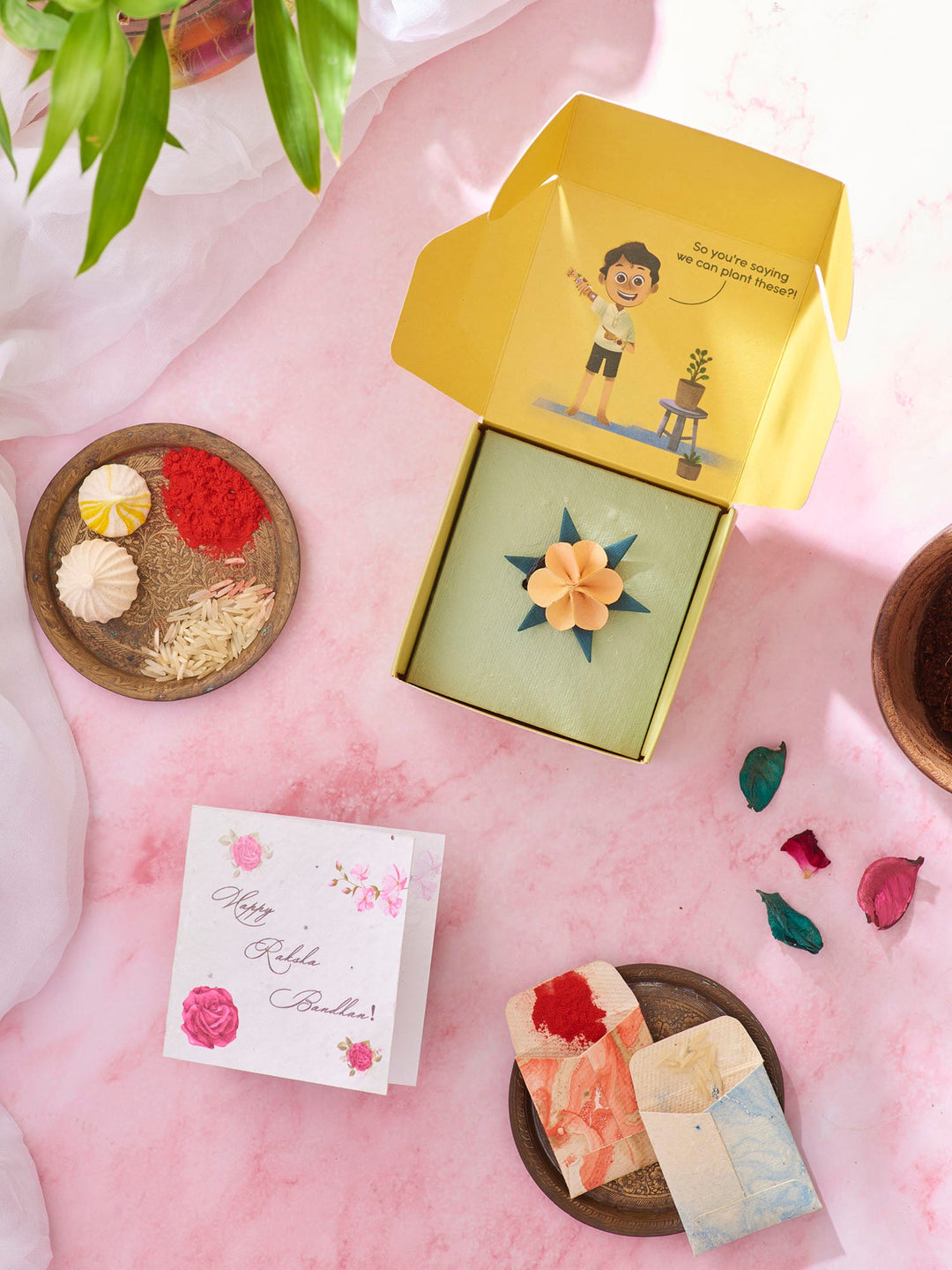 Plantables Blooming Tales Rakhi Combo