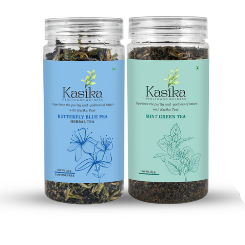 Kasika Mint and Blue Pea Caffeine Free Combo in Loose Tea