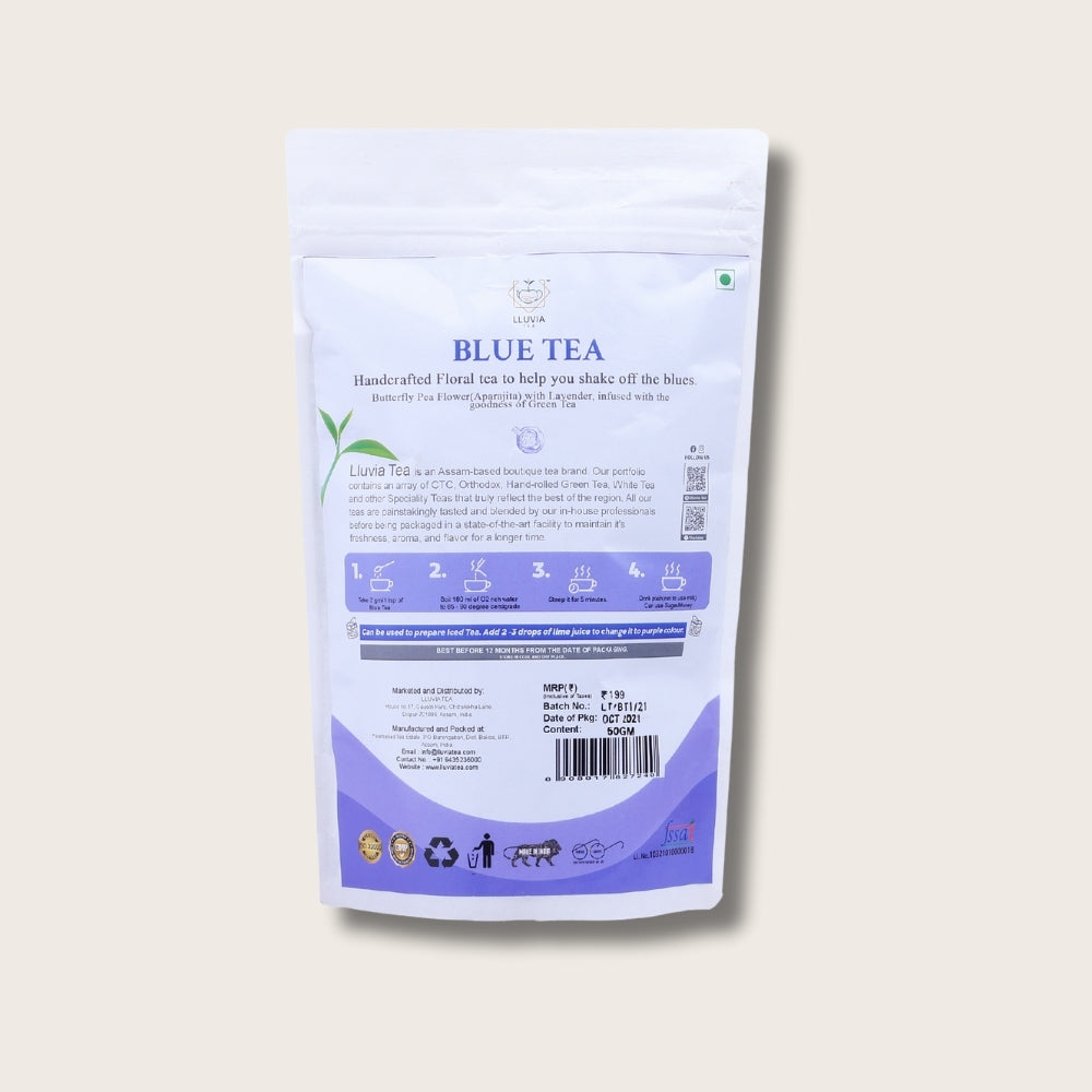 Lluvia Tea Blue Tea Zipper - Weight Loss | Skin Glow | Mind Relax (50gm)