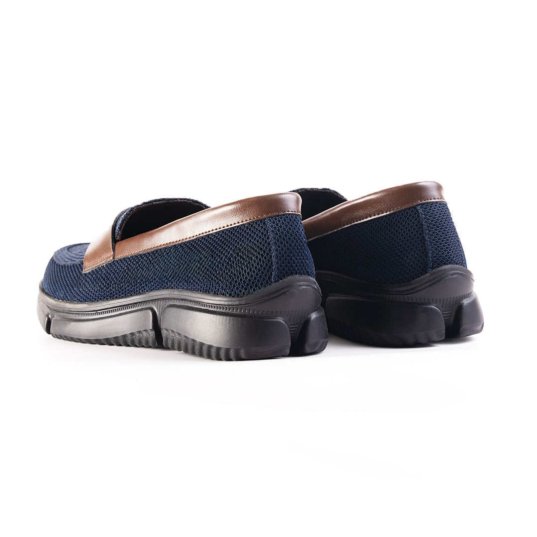 Monkstory Gravity Lift Supreme Comfort Mesh Slip-On Sneakers - Navy & Brown