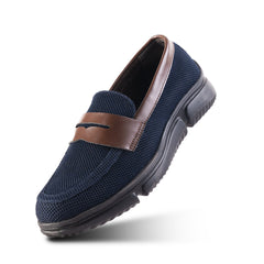 Monkstory Gravity Lift Supreme Comfort Mesh Slip-On Sneakers - Navy & Brown