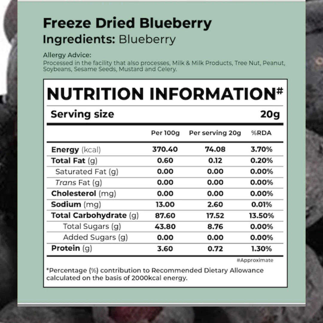 Bonvie Freeze Dried Blueberries - 20 grams