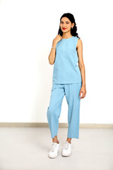 Aadya Moda Women's Kala Cotton Scenic Sky Co-Ord Pant Suit