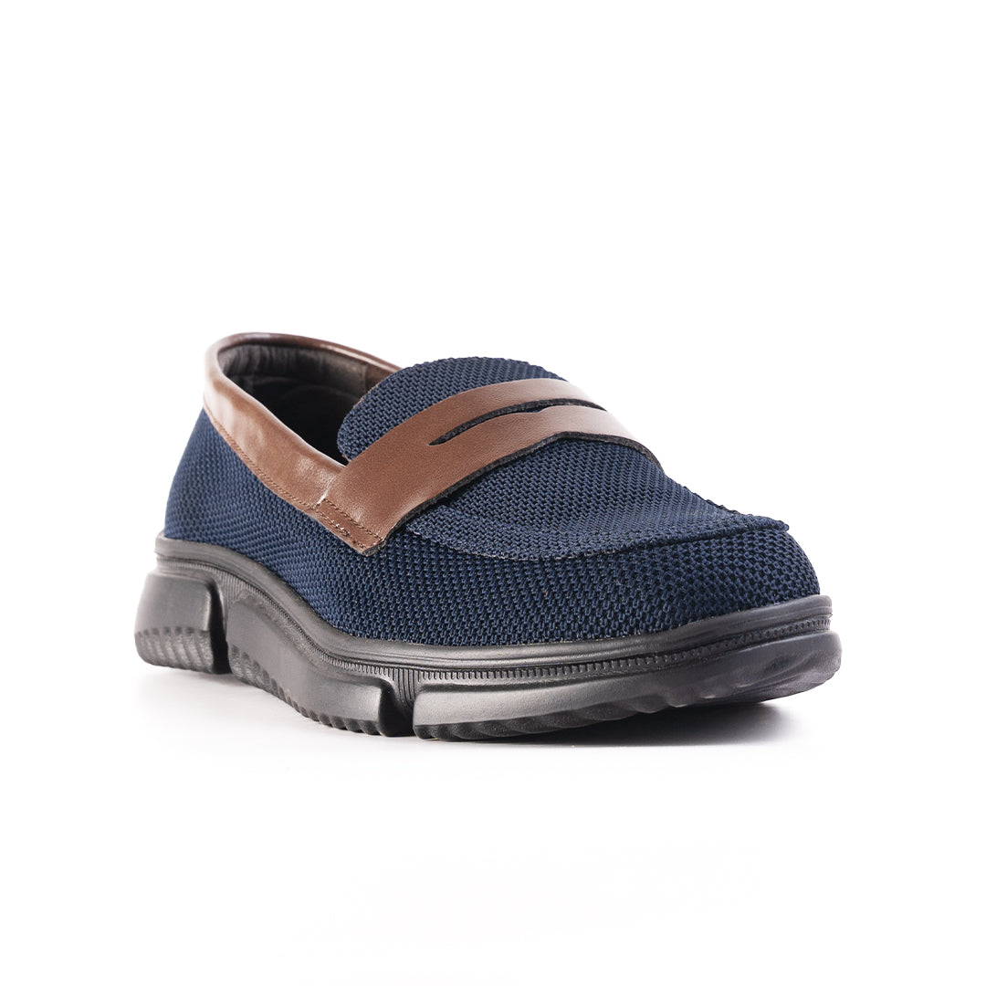 Monkstory Gravity Lift Supreme Comfort Mesh Slip-On Sneakers - Navy & Brown