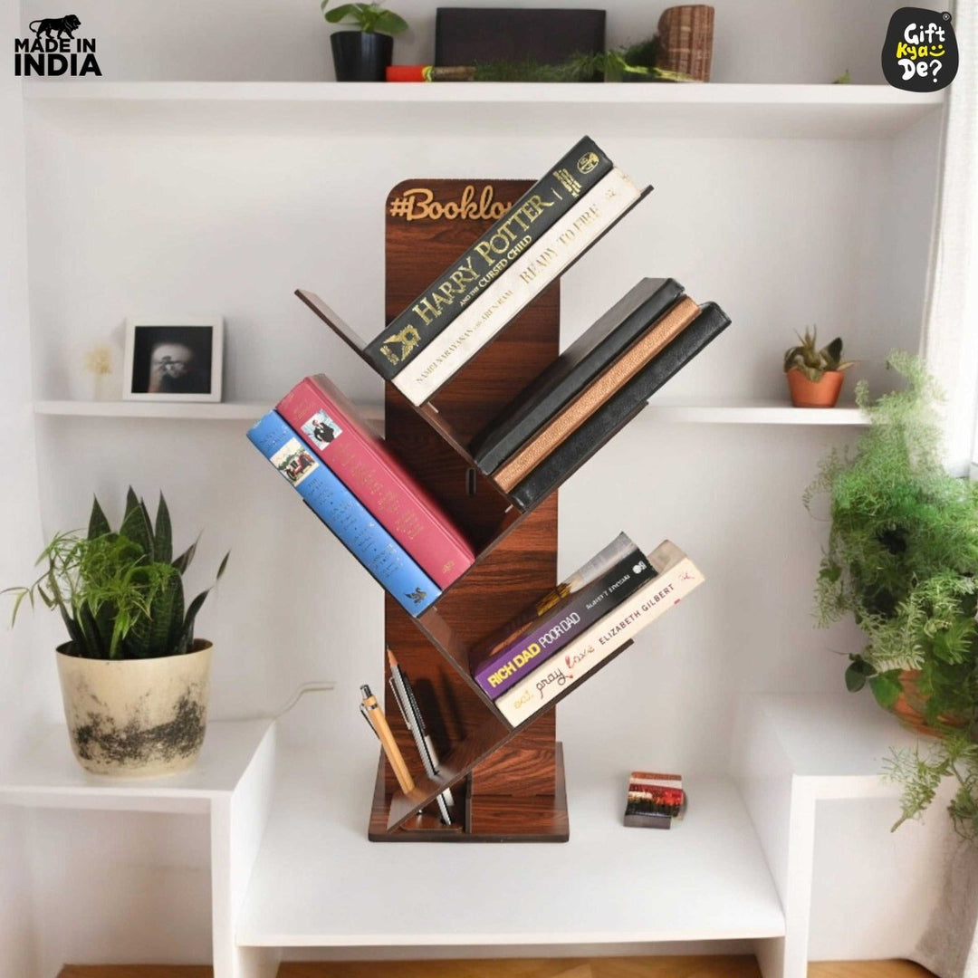 Gift Kya De Wooden Bookcase For Home & Office | Space Saving Book Rack | Freestanding Books Holder (DIY)