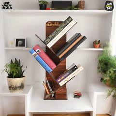 Gift Kya De Wooden Bookcase For Home & Office | Space Saving Book Rack | Freestanding Books Holder (DIY)