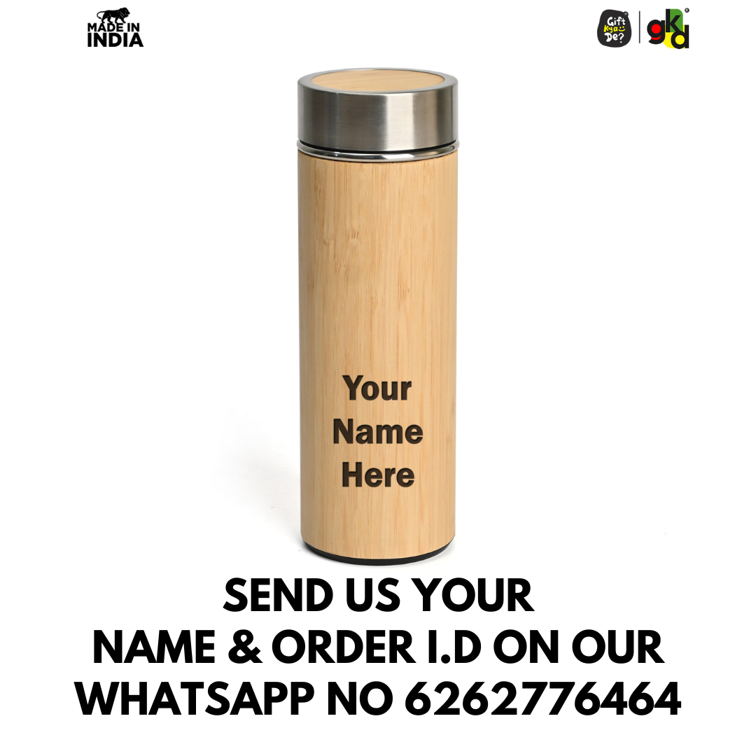 Gift Kya De Buy Eco-Friendly Bamboo Water Bottle – Sustainable Hydration Solution & Customized