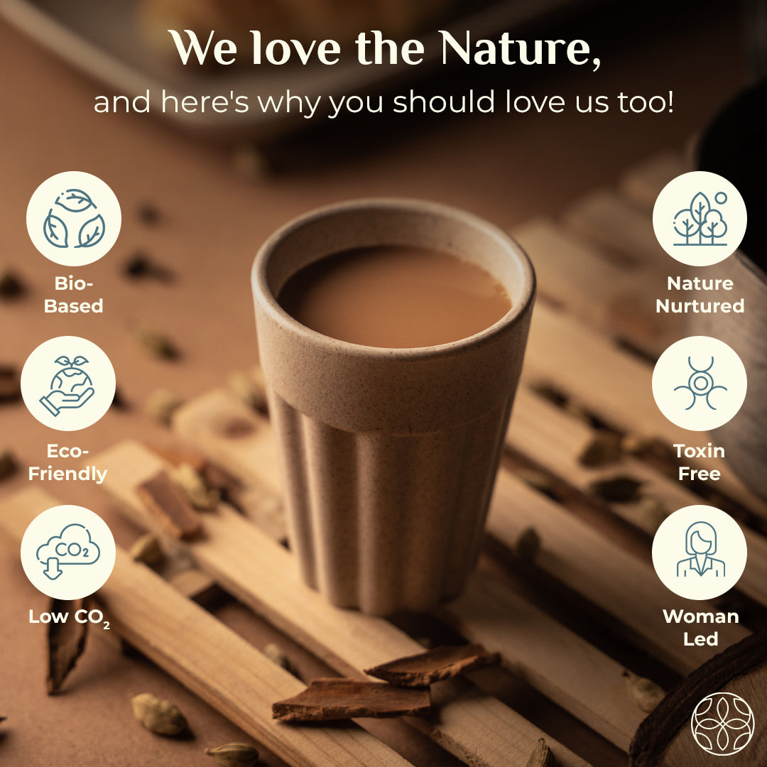 Irida Naturals Rice Husk Cutting Chai Cups