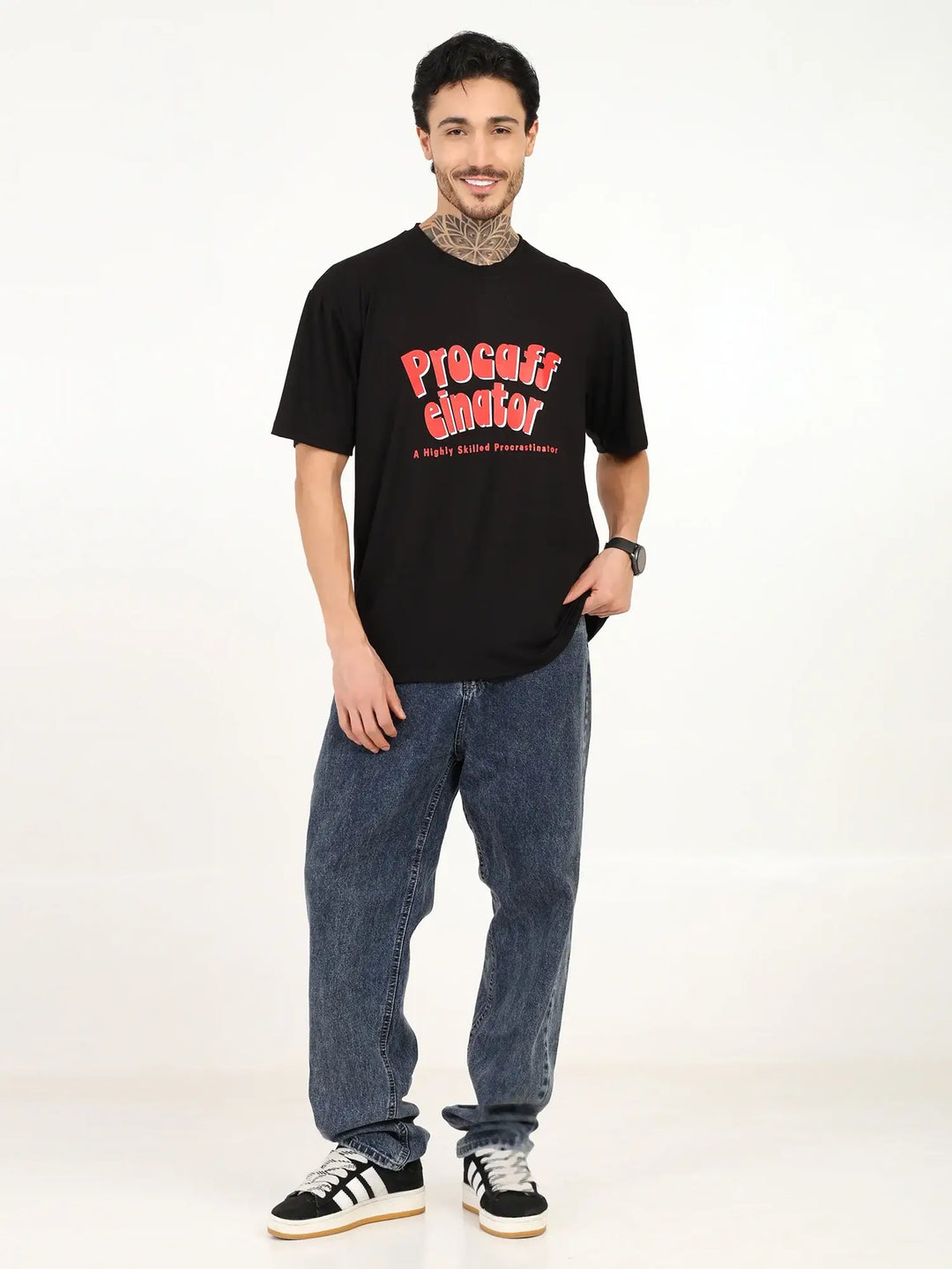 Men Black Oversized Bamboo T-Shirt – Soft, Breathable & Sustainable