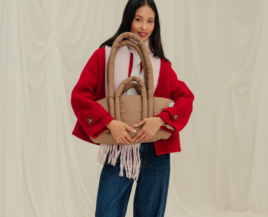 Puft Baguette Bag(Brown,Colourblock,Evergreen,Periwinkle,Red)