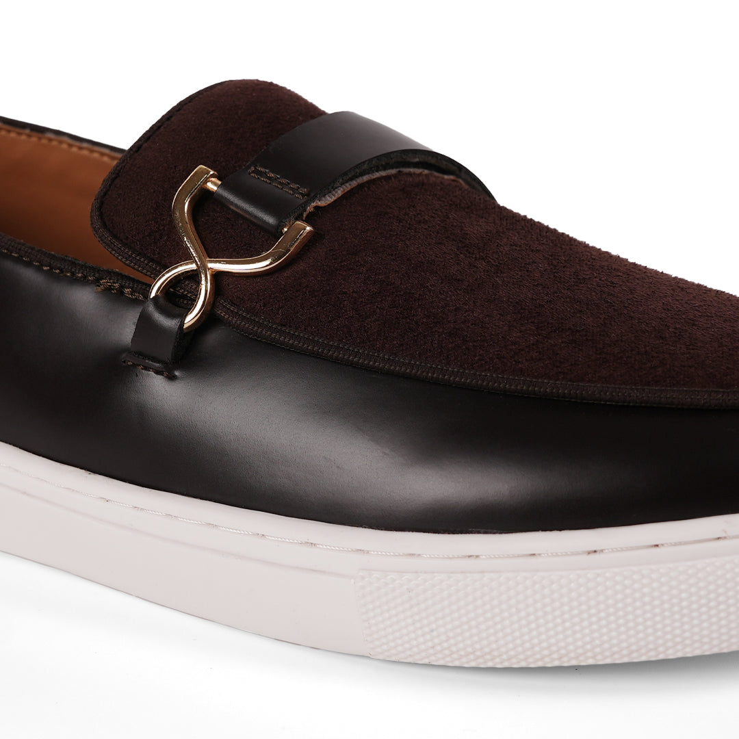 Monkstory Side Buckle Slip-On Sneakers - Brown