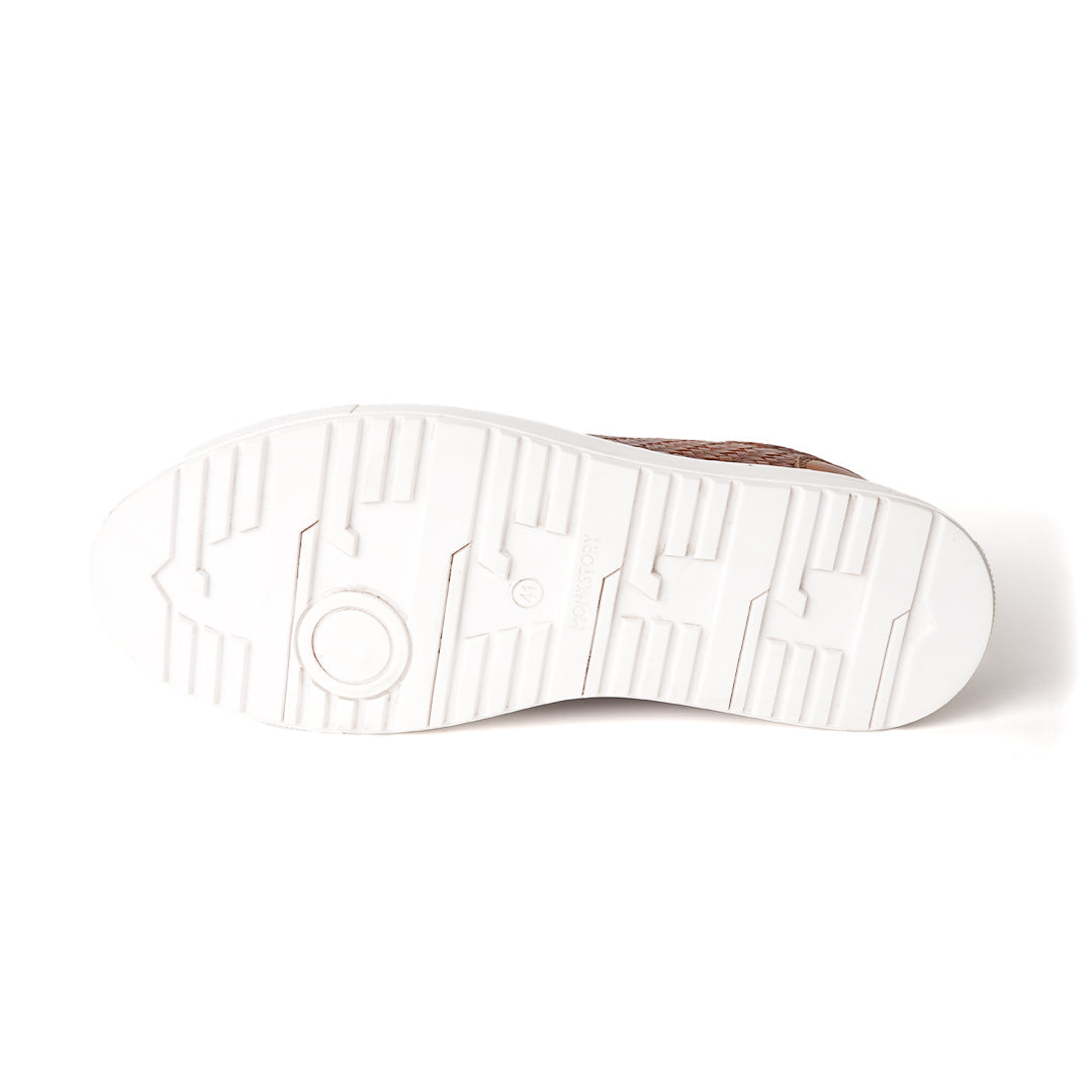 Monkstory Woven Pattern Sneakers - Tan
