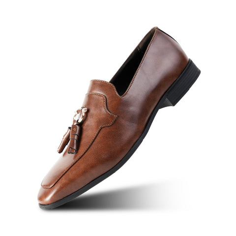 Monkstory Tassel Loafers with Rose-Gold Bit – Brown