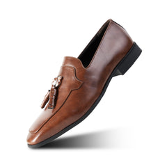 Monkstory Tassel Loafers with Rose-Gold Bit – Brown