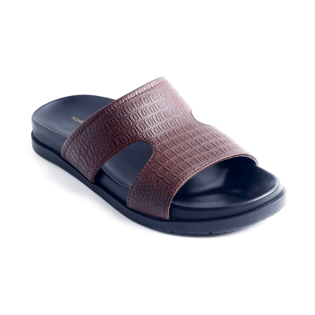 Monkstory Atelier 1870 Textured Strap Slides – Dark Brown