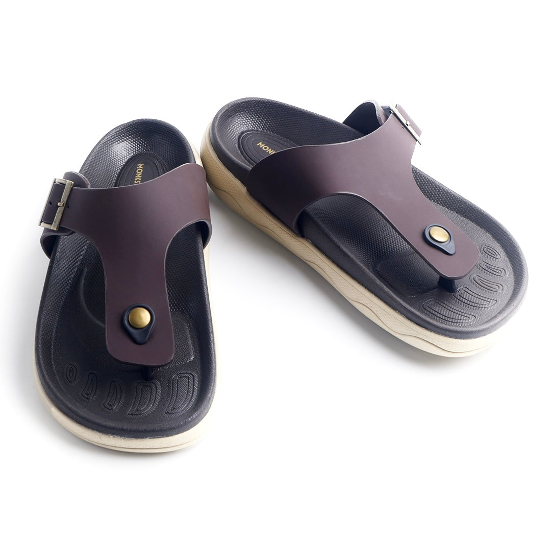 Monkstory Escape Buckle Thong Sandals – Dark Brown