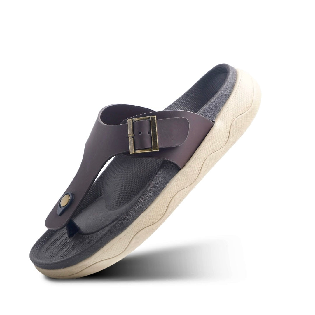 Monkstory Escape Buckle Thong Sandals – Dark Brown