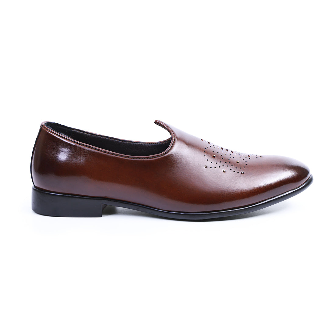Monkstory Studded Mojari – Burnished Brown