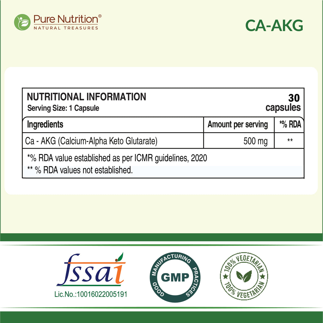 Ca-AKG  Calcium Alpha-Ketoglutarate 500mg | Bone & Joint Health