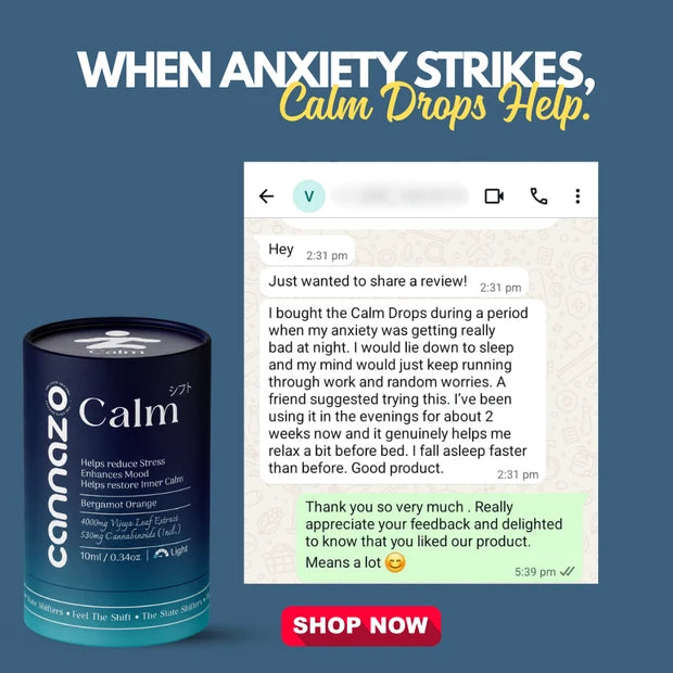 CannazoIndia Calm Drops: for Stress, Anxiety and Mood Support