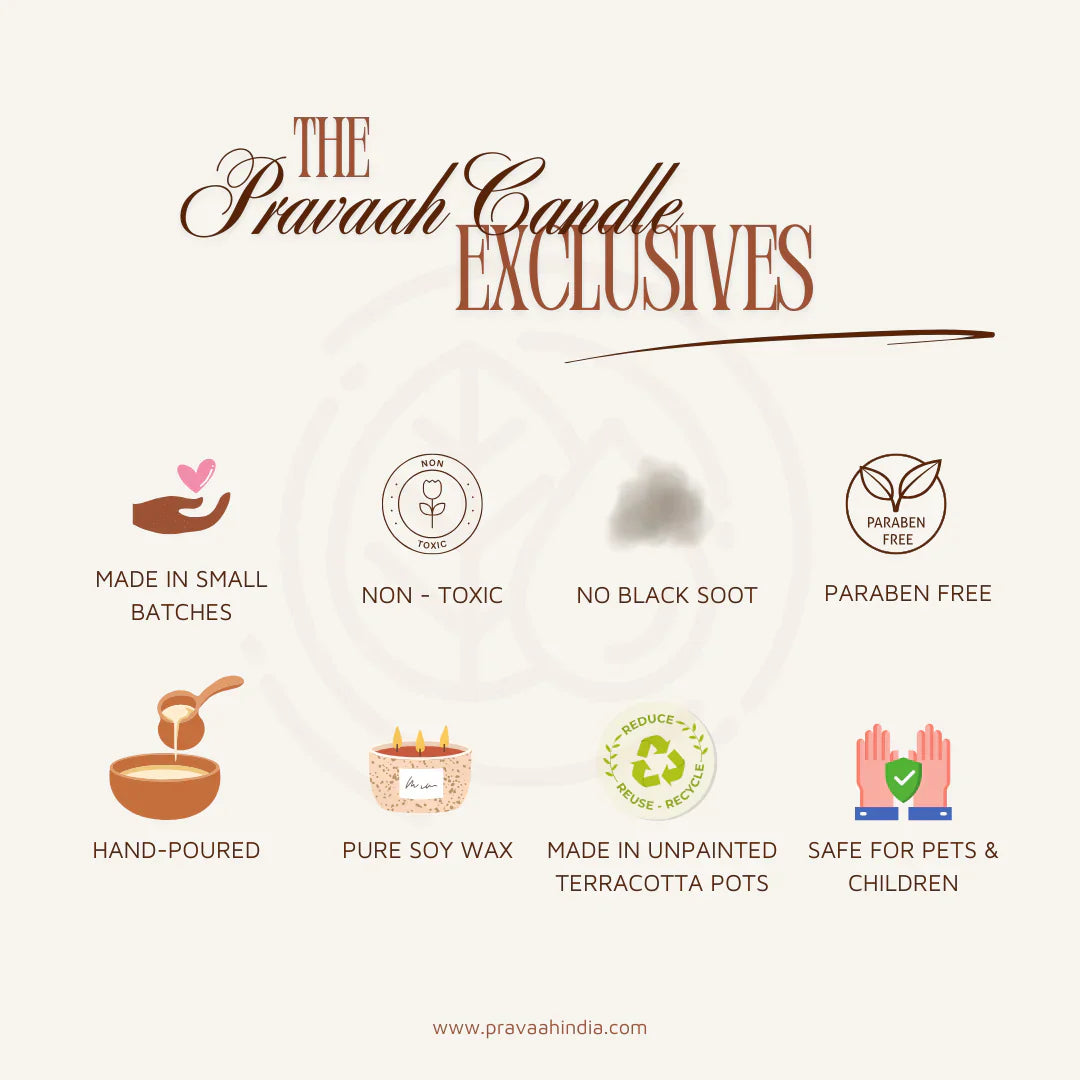 Pravaah Rowan | Hand-Poured Soy Wax Candle | Sandalwood
