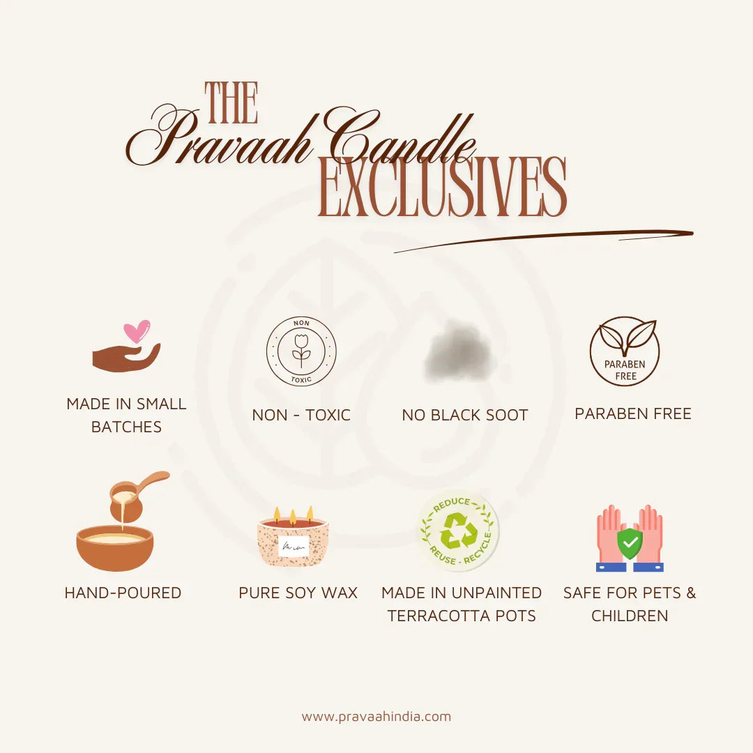 Pravaah Rowan | Hand-Poured Soy Wax Candle | Sandalwood