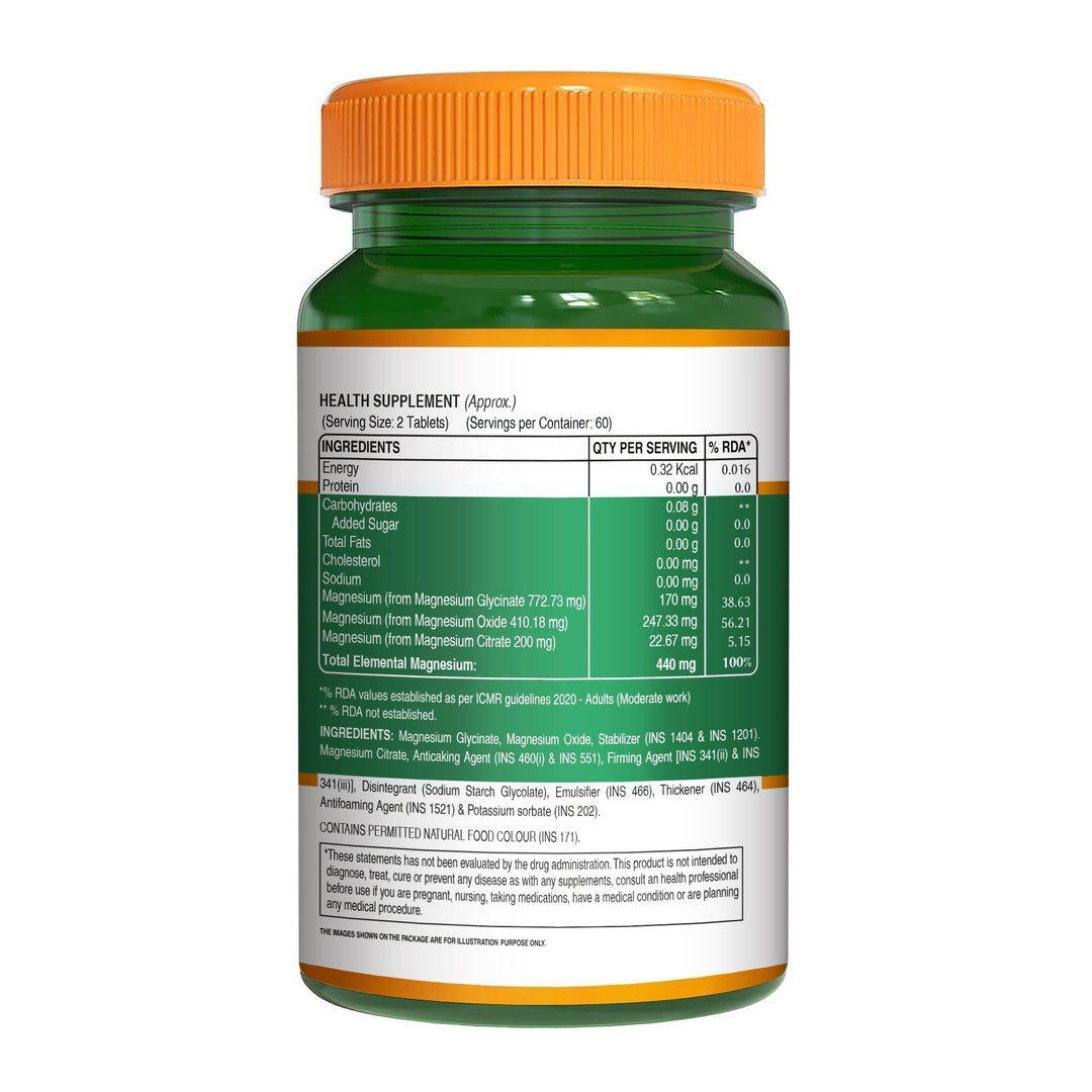 Chelated Magnesium Complex | Glycinate, Citrate & Oxide | 1383mg 120 Capsules