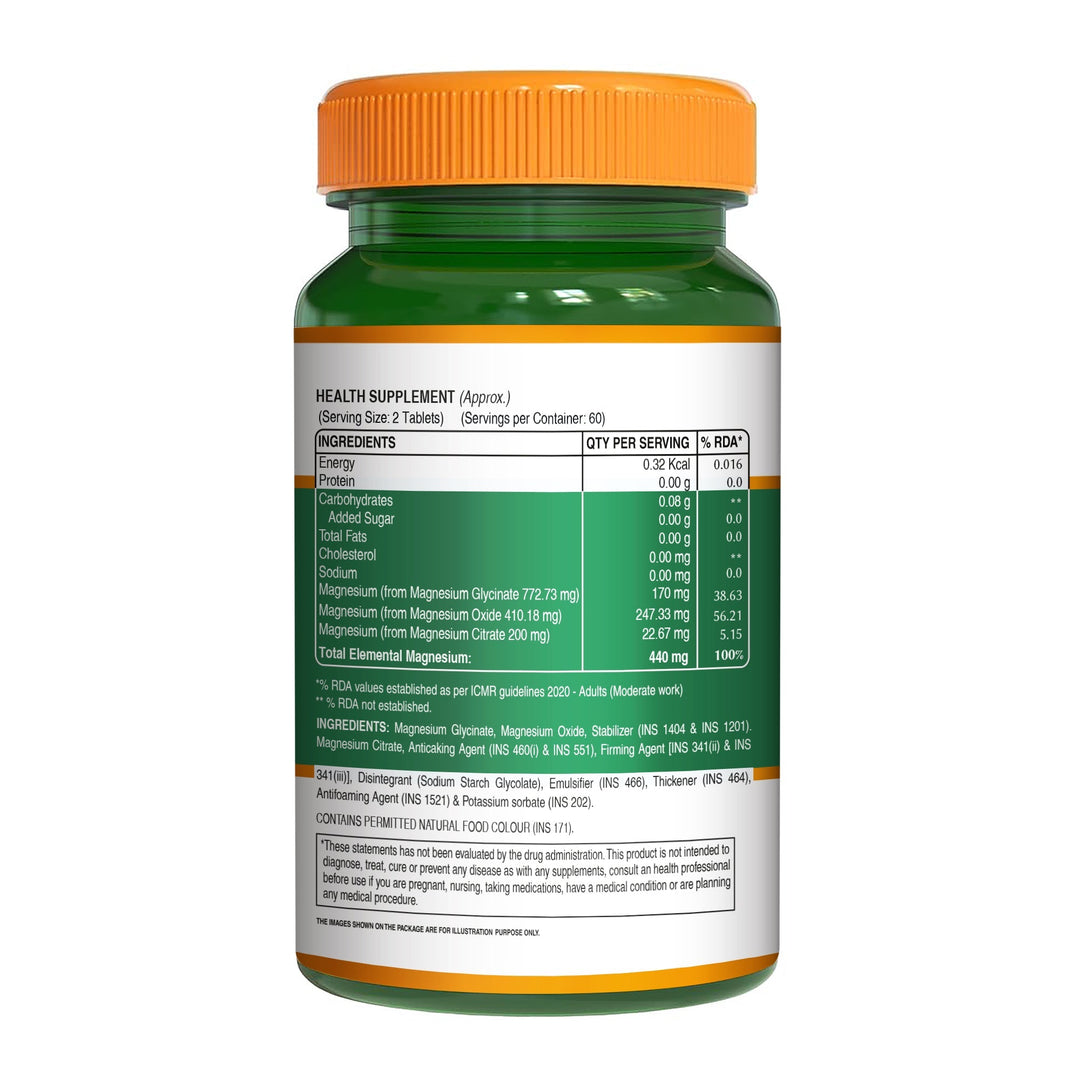 Chelated Magnesium Complex | Glycinate, Citrate & Oxide | 1383mg 120 Capsules