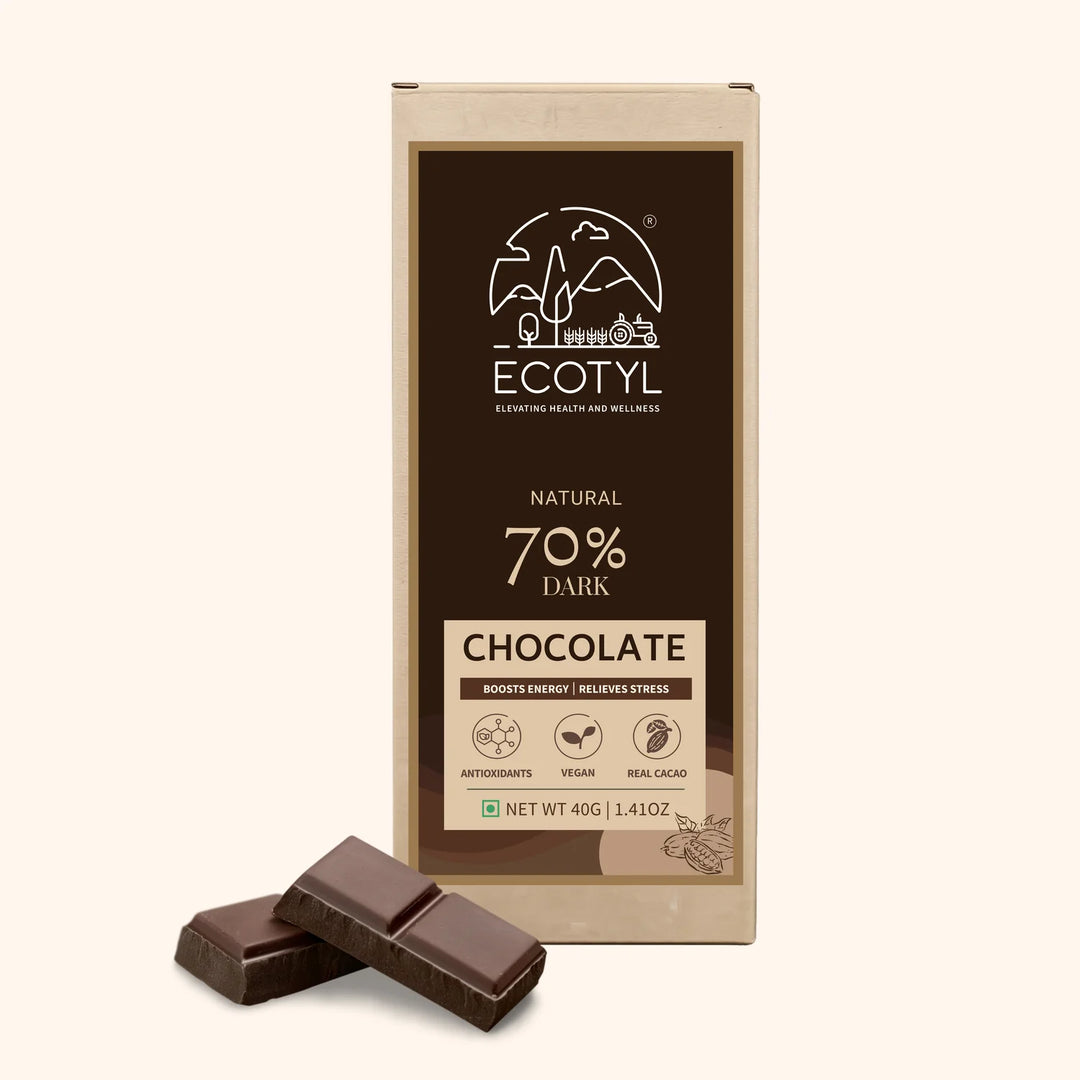 Ecotyl 70% Dark Chocolate | Rich Cocoa | Premium Indulgence | 40g