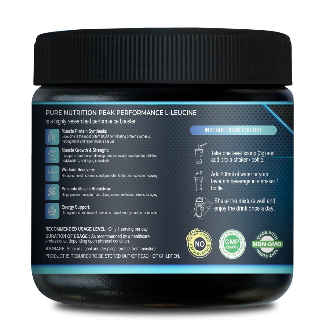 L-Leucine Powder 3000mg Unflavoured | Muscle Protein Synthesis & Recovery