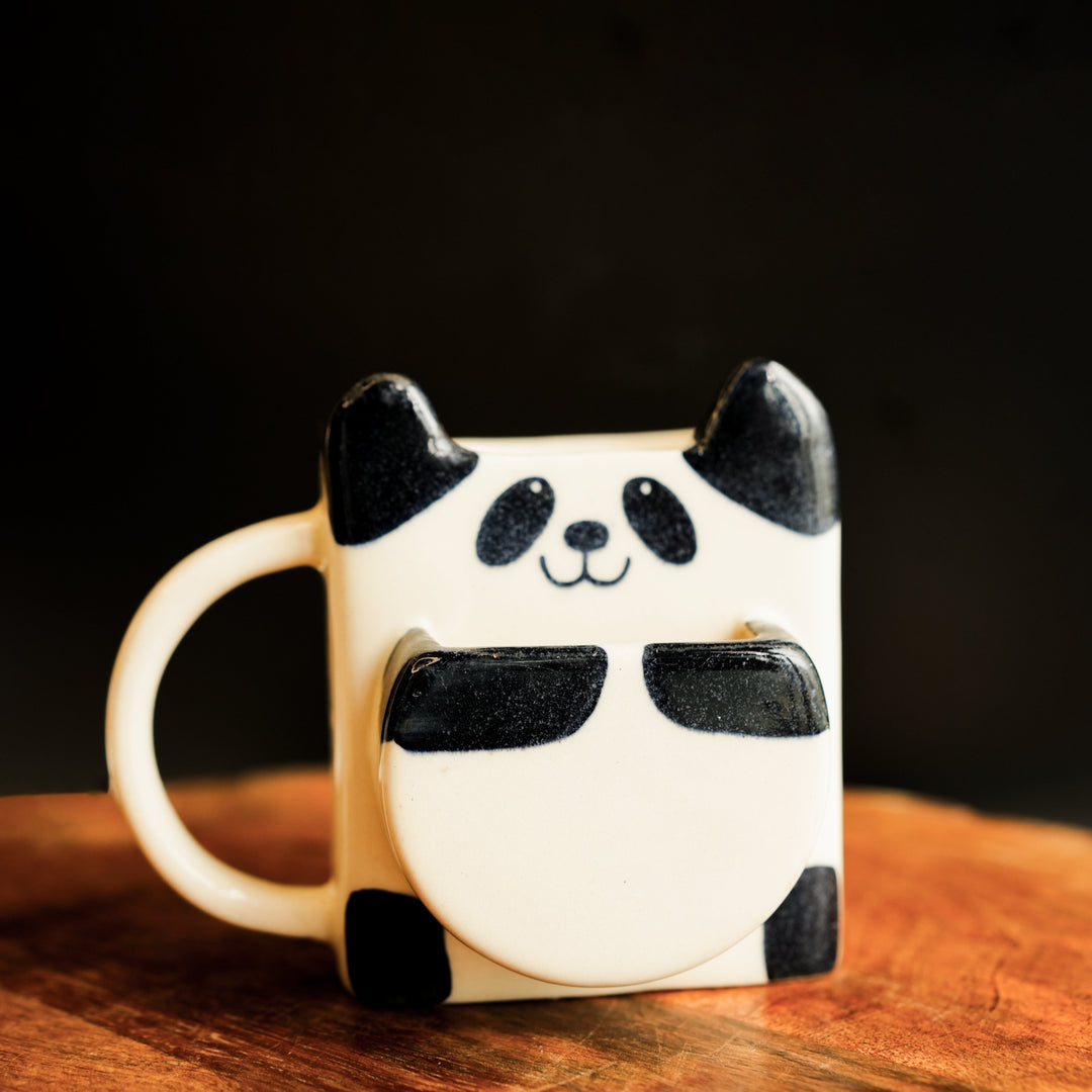 Panda biscuit pocket mug for tea and coffee | Cute Ceramic Coffee mug - https://artecasa.in/