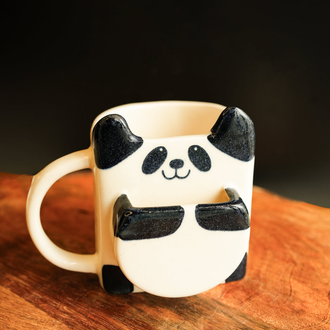 Panda biscuit pocket mug for tea and coffee | Cute Ceramic Coffee mug - https://artecasa.in/